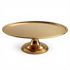 Base para Pastel de Latón Metálico de Primera Calidad con Elegante Acabado Dorado para Exhibiciones de Panadería, Servicio de Postres de Lujo y Arreglos Decorativos de Mesa - Product Image 3