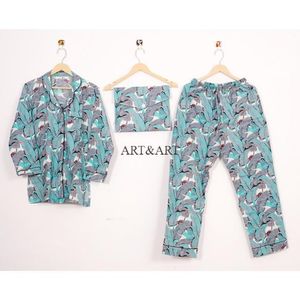 ชุดนอนผ้าฝ้ายพิมพ์ลายด้วยมือสุดเซ็กซี่เรียบง่าย 100% ผ้าฝ้ายเนื้อนุ่ม น้ำหนักเบา สวมใส่สบายสำหรับผู้หญิง รุ่นใหม่ล่าสุด - Product Image 6