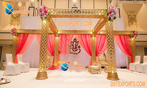 Mandap de mariage élégant en cristal, décoration florale, mandap de mariage extérieur en cristal blanc, magnifique mandap de mariage en cristal blanc USA - Product Image 6