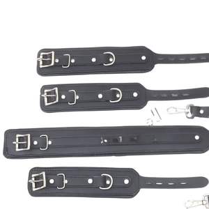 Ensemble de restraints de lit en cuir avec sangles réglables et clips métalliques verrouillables - Product Image 4