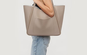 Sac fourre-tout en cuir véritable de haute qualité pour femmes, fermeture à glissière, imperméable, broderie personnalisable, couleurs et tailles variées, mode Velano - Product Image 2
