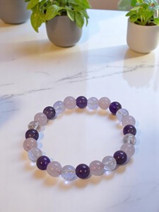 Gemstone Polished Rose <b>Amethyst</b> Crystal Beaded <b>Bracelet</b> Wholesale Agate Jewelery For Gift Buy RAC From Amayra Crystals Exports - Product Image 1