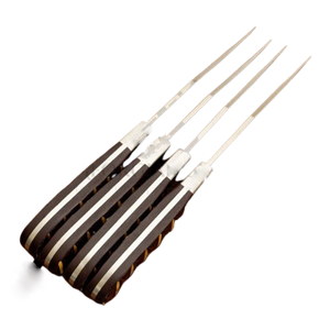 Customized HandMade Stainless Steel Steak knife Set - 4 Pcs Handmade Satin finish Steak Knives With <b>Leather</b> Cover - Product Image 5