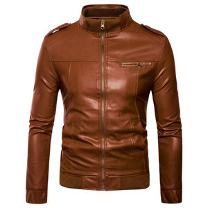 Vestes en cuir véritable pour hommes, style streetwear haut de gamme, vêtements d'extérieur en cuir véritable, style motard, manteau tendance - Product Image 4