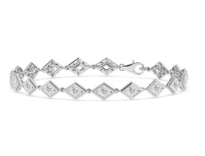 Magnifique bracelet tennis en or rose 9 carats avec diamants de laboratoire en forme de losange de 6,12 carats et sertissage clos - Product Image 6