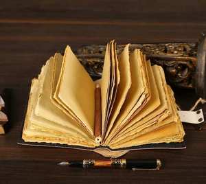 Diario de Cuero Genuino Hecho a Mano Estilo Antiguo, Cuaderno de Cuero con Páginas en Blanco para Escribir, Dibujar, Diario de Viaje - Product Image 4