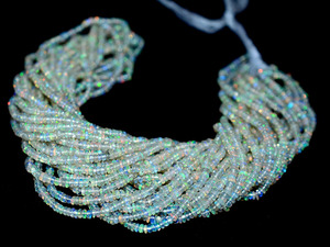 Ópalo etíope AAA+ de 3mm-4mm, cuentas redondas lisas, ópalo Welo etíope natural, piedra preciosa semipreciosa, cuentas sueltas para joyería - Product Image 1