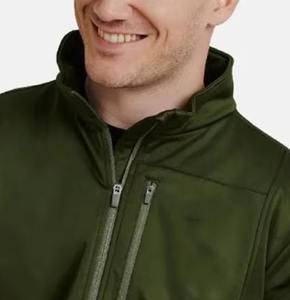 Veste softshell pour homme au design unique, style zippé, tissu 100% polyester, veste softshell pour homme personnalisée, OEM, vente en gros - Product Image 4