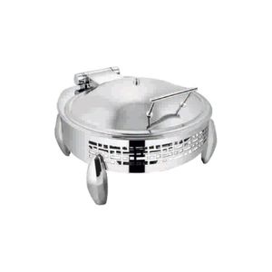 Plat à réchaud rond en acier inoxydable avec couvercle massif, découpe laser et pieds diamantés, capacité : 6 litres - Product Image 2