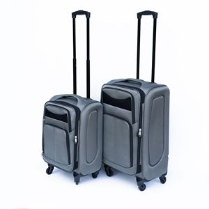 Children's Lightweight Aluminum Carry-<b>On</b> <b>Luggage</b> Set with <b>4</b> Spinner <b>Wheels</b> and TSA Lock-Gray - Product Image 2