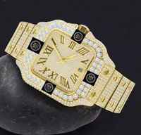 Montre mécanique de luxe en acier inoxydable avec moissanite, style hip-hop, GPS, résistance à l'eau 10 bars, affichage de la date, unisexe, Imperial Jewels