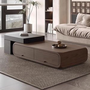 Table basse moderne en teck avec tiroir de rangement, mobilier minimaliste pour salon, fournisseur indonésien - Product Image 1