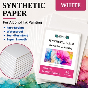 Papier synthétique lisse blanc A4 pour peinture à l'encre d'alcool, peinture acrylique - Product Image 1