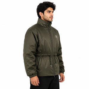 Custom Men's Padded Winter <b>Jacket</b> Stand Collar Adjustable Waist Lightweight Men's <b>Jackets</b> Insulated Outerwear Wholesale OEM ODM - Product Image 2