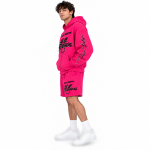 Ensemble de survêtement en molleton avec strass thermocollants personnalisés pour hommes, pantalon de survêtement zippé en molleton de coton, sweats à capuche pour femmes ornés de strass - Product Image 3
