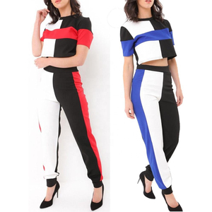Ensemble de survêtement sportif décontracté pour femmes, 2 pièces, haut court à capuche zippé, leggings, ensemble assorti streetwear graphique - Product Image 2