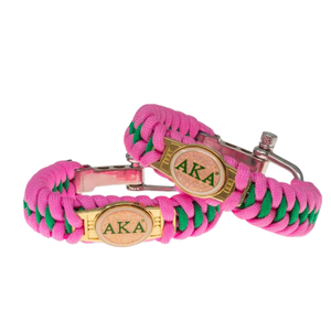 Pulsera de Supervivencia de Paracord Rosa y Verde, Ajustable, para Aventuras al Aire Libre, Accesorio de Moda para Emergencias - Product Image 2