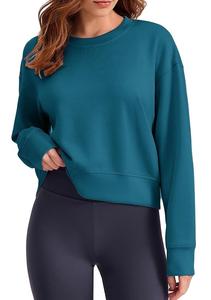 New Collection Winter Knitted OEM Service Long Sleeve Neck Shoulder Slope Solid Comfortable Casual Women's Sweatshirt Bangladesh - Product Image 6