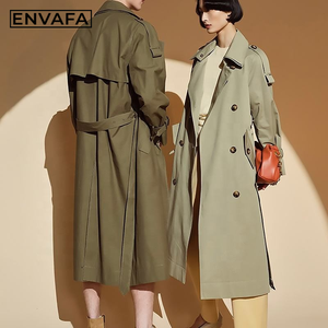 Veste coupe-vent personnalisée en gros, nouvelle collection, avec boucle, style trench-coat britannique classique, mi-longue, décontractée, pour hommes et femmes, début du printemps - Product Image 5