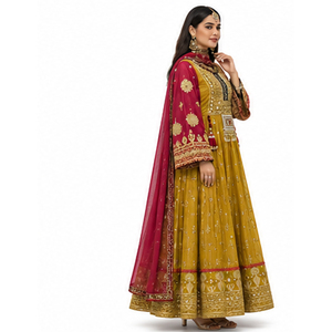 High Quality Women Solid Color Embroidered Vintage Kuchi Highly Customizable Quality Modern Fashion Afghan Kuchi <b>Dress</b> - Product Image 3