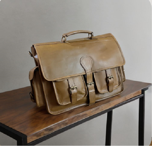 Men's Genuine Leather Brown Business Laptop <b>Sling</b> <b>Bag</b> Durable Lightweight Large Capacity Daily Use - Product Image 1