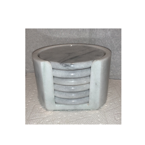 Durable Eco-Friendly Marble <b>Drink</b> <b>Coasters</b> Washable Natural Stone <b>Coaster</b> Set for Daily Use Cut Technique - Product Image 5