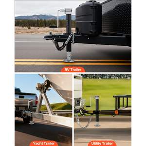 Cric de levage vertical pour caravane de 15 pouces, 5000 lb, crics de voiture en A, réglables sur 7 niveaux, pieds escamotables, sans fil, douille pour perceuse - Product Image 6