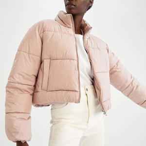 <b>Women</b> Cropped Puffer <b>Jacket</b> <b>Warm</b> <b>Winter</b> Coat with Removable Hood Zipped Pockets Short Quilted puffer <b>jacket</b> <b>for</b> <b>women</b> - Product Image 3