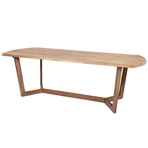 Premium Solid Indian Mango Wood Square Shape Medium Brown Finish Geometric Style Wooden <b>Folding</b> Base Home <b>Kitchen</b> Dining <b>Table</b> - Product Image 1