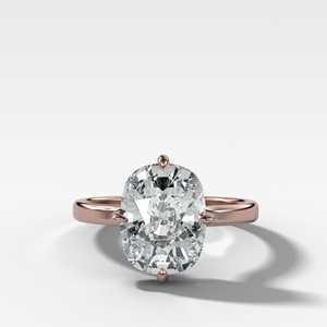 Bague de fiançailles classique en or 14 carats avec diamant de laboratoire certifié IGI de 4 carats, taille coussin, sertie sur 4 griffes, plaqué rhodium, pour femme - Product Image 5