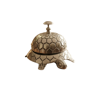 Cloche de bureau vintage en laiton artisanal style antique, cloche d'appel pour décoration de table, cloche de réception vintage pour décoration de bureau - Product Image 1