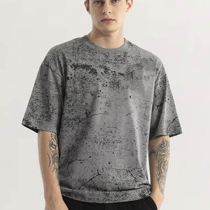 Nouveaux T-shirts tendance pour hommes, coupe oversize, manches courtes, 100% coton, séchage rapide, effet délavé à l'acide, style streetwear, logo personnalisé, T-shirt pour hommes - Product Image 1