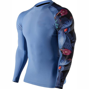 Rashguard MMA respirant de haute qualité en Spandex/Polyester, séchage rapide, personnalisable, manches longues, vêtements de fitness, entraînement BJJ, OEM - Product Image 2