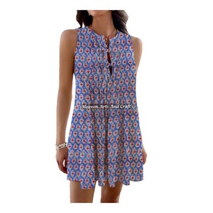 Haut bohème décontracté en pur coton, imprimé floral terreux, tunique indienne à imprimé Bagru, vêtements d'été pour le jour, vêtements d'Inde et du Pakistan - Product Image 4