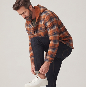 Men's Plaid Hooded Shirt <b>Jacket</b> With Sherpa Lining Front Pockets Plaid <b>Jacket</b> Casual Winter Wear Plaid <b>Flannel</b> <b>Jackets</b> Men - Product Image 6