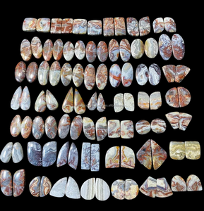 Piedras preciosas sueltas naturales, pares de encaje loco con forma de mezcla de cabujón de cristal pulido y todos los tamaños para la fabricación de joyas - Product Image 2