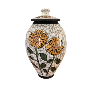 Urne funéraire en forme de tournesol avec des tournesols jaunes - Product Image 3