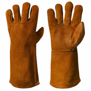 Heavy Duty Sheep Grain & Cowhide Split Leather TIG Welding Gloves <b>Fire</b>-Proof Heat Resistant Anti-static Long Cuff Safety Gloves - Product Image 2