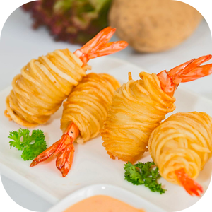 กุ้งม้วนมันฝรั่งทอด GEPIMEX 404 คุณภาพเยี่ยม บรรจุภัณฑ์สุญญากาศ 25 กรัม/ม้วน 10 ม้วน/ถาด 250 กรัม ผลิตในเวียดนาม ขายดีที่สุด - Product Image 2