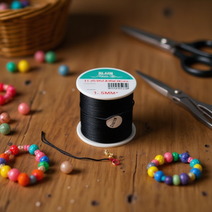 Filo di cotone nero da 1,5 mm x 50 m per braccialetti e lavori manuali - Product Image 2