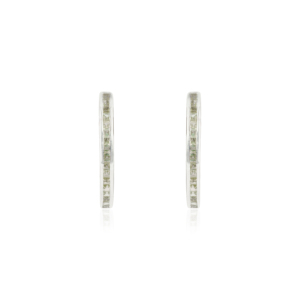 Minimalist High Quality 925 Sterling <b>Silver</b> 100% Authentic Princess Cut Peridot Gemstone C <b>Hoop</b> <b>Earring</b> For Women's - Product Image 1