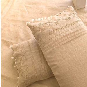 Juego de Cama de 4 Piezas de Lino 100% Sarga, Bordado Pesado Personalizado, Promoción Especial, Ecológico y Absorbente de Humedad, Venta Directa de Fábrica - Product Image 4