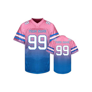 เสื้อฟุตบอลอเมริกันชายแบบกำหนดเอง คอวี แขนสั้น ผ้าตาข่าย สีแดง พิมพ์ลายตามสั่ง ชื่อทีมและหมายเลขส่วนตัว รับผลิตแบบ OEM ODM - Product Image 6