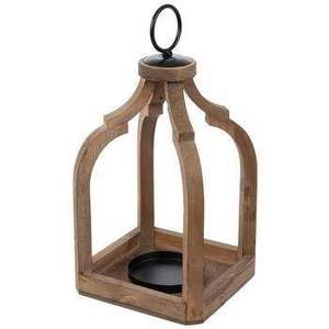 Lanterne en bois rectangulaire personnalisée, lanterne à bougie en bois faite à la main avec dessus noir, porte-bougie vide pour événements et décoration intérieure - Product Image 4