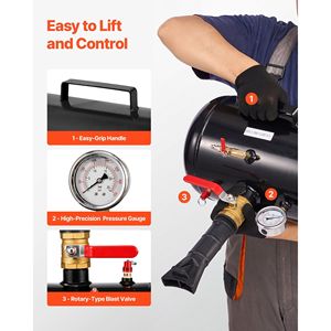 Pressa per pneumatici ad aria per impieghi gravosi da 5 galloni/18,9 L, pressione operativa 87-116 PSI, strumento di fissaggio pneumatico per riparazione pneumatici - Product Image 4