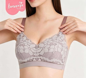 Soutien-gorge d'allaitement sans couture grande taille léger et respirant, soutien-gorge de maternité en dentelle florale douce sans armatures - Product Image 2