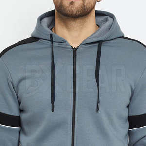 Ensemble de survêtement d'hiver pour homme à capuche, deux pièces, coupe classique, 100 % coton, uni, décontracté, élégant, design fonctionnel - Product Image 2