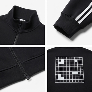 OEM Men's <b>Retro</b> Baggy <b>Tracksuit</b> 310GSM Breathable Tech Fleece Solid Cotton/Polyester Blend Custom Front 3-Stripe Streetwear - Product Image 4