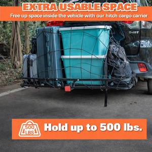Support de porte-bagages arrière pour attelage de voiture, 53x19 pouces, capacité de charge 500 lb, panier de transport en acier pour SUV, camion, voiture, remorque GAPCGC004 - Product Image 3