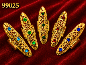 MOLL JEWELLERS Ensemble de bijoux traditionnels en or 9 carats avec incrustation de zircone cubique, motif insecte, modèle 99090, bagues unisexes tendance et festives - Product Image 6